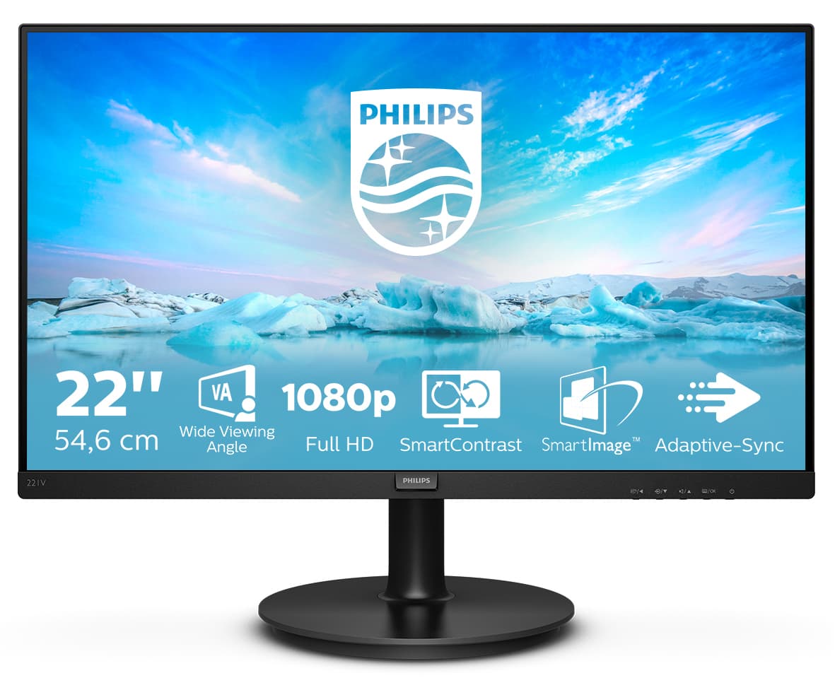 Philips V Line 221V8/00 écran plat de PC 54,6 cm (21.5") 1920 x 1080 pixels Full HD LED Noir