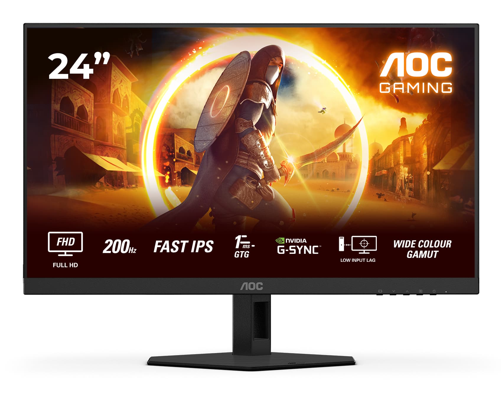 AOC G4 24G4HRE écran plat de PC 60,5 cm (23.8") 1920 x 1080 pixels Full HD LED Noir, Rouge