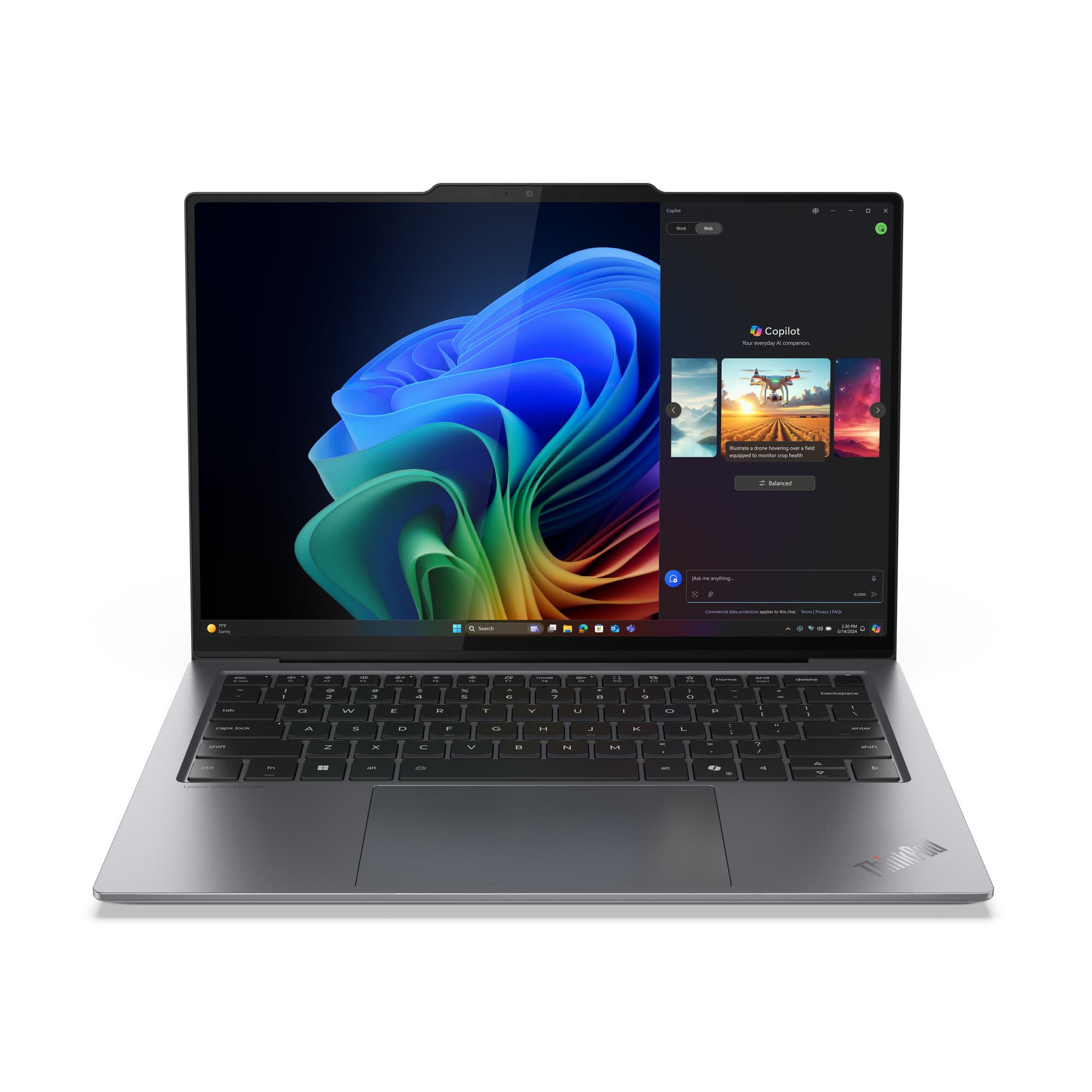 Lenovo ThinkPad X9-14 Gen 1 Aura Edition Copilot+ PC Intel Core Ultra 5 226V Ordinateur portable 35,6 cm (14") WUXGA 16 Go LPDDR5x-SDRAM 512 Go SSD Wi-Fi 7 (802.11be) Windows 11 Pro Français Gris