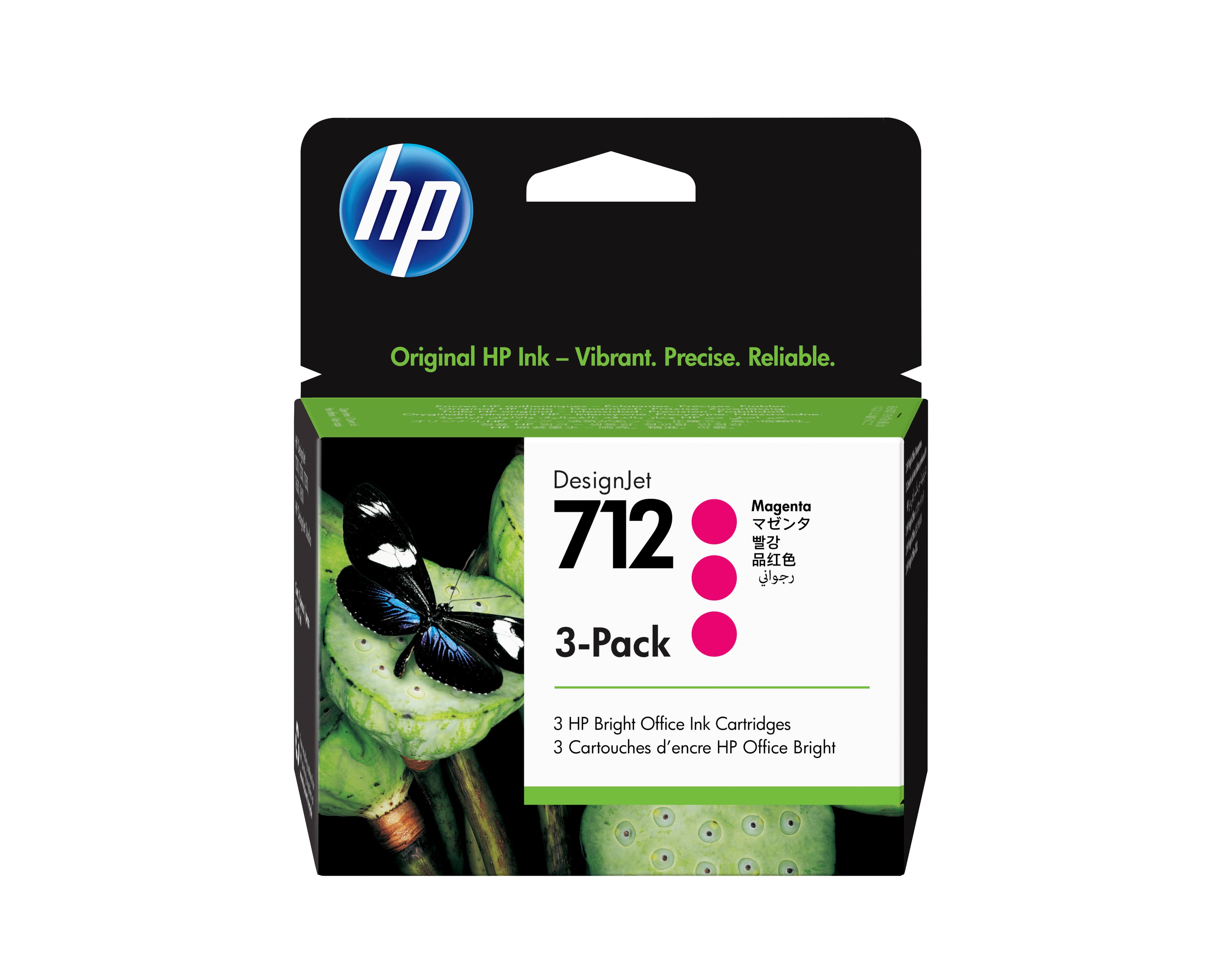 HP Pack de 3 cartouches d'encre DesignJet 712, magenta, 29 ml