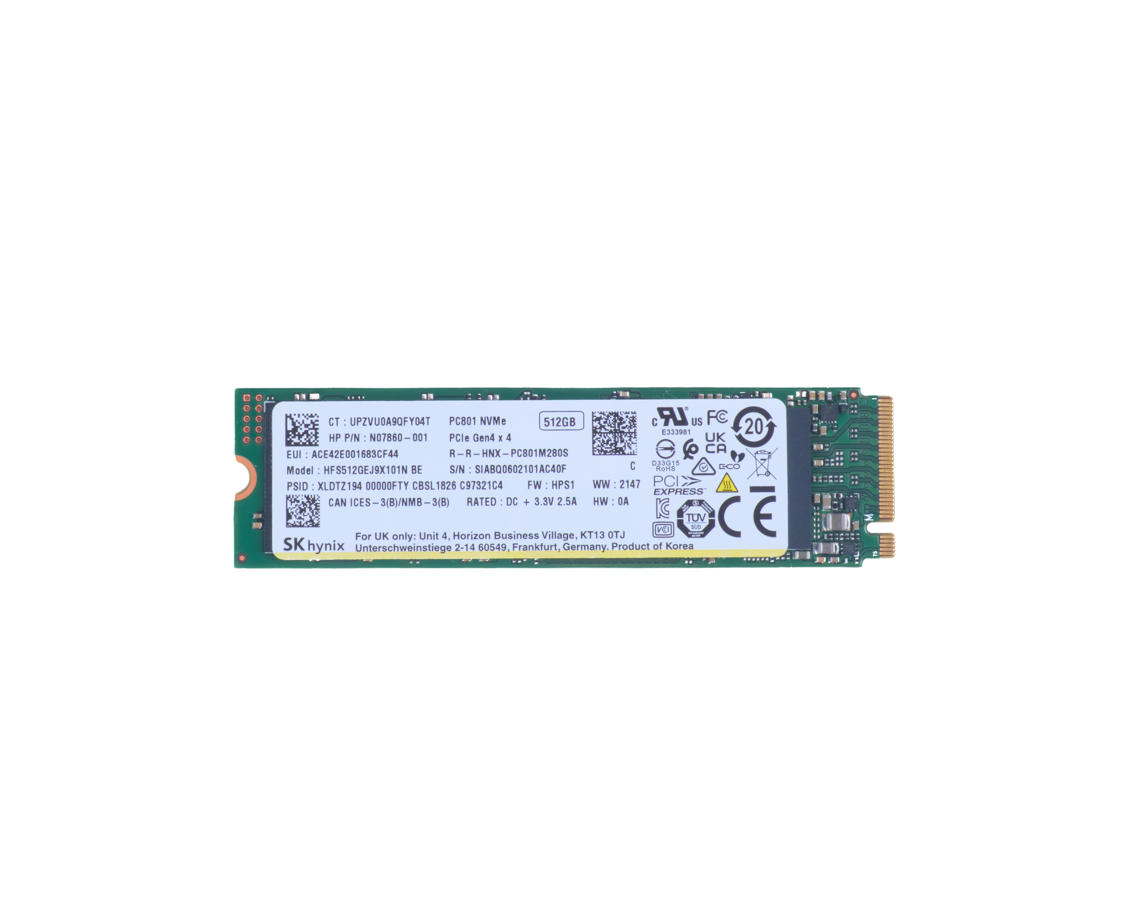 HP Disque dur électronique 512 Go PCIe-4x4
