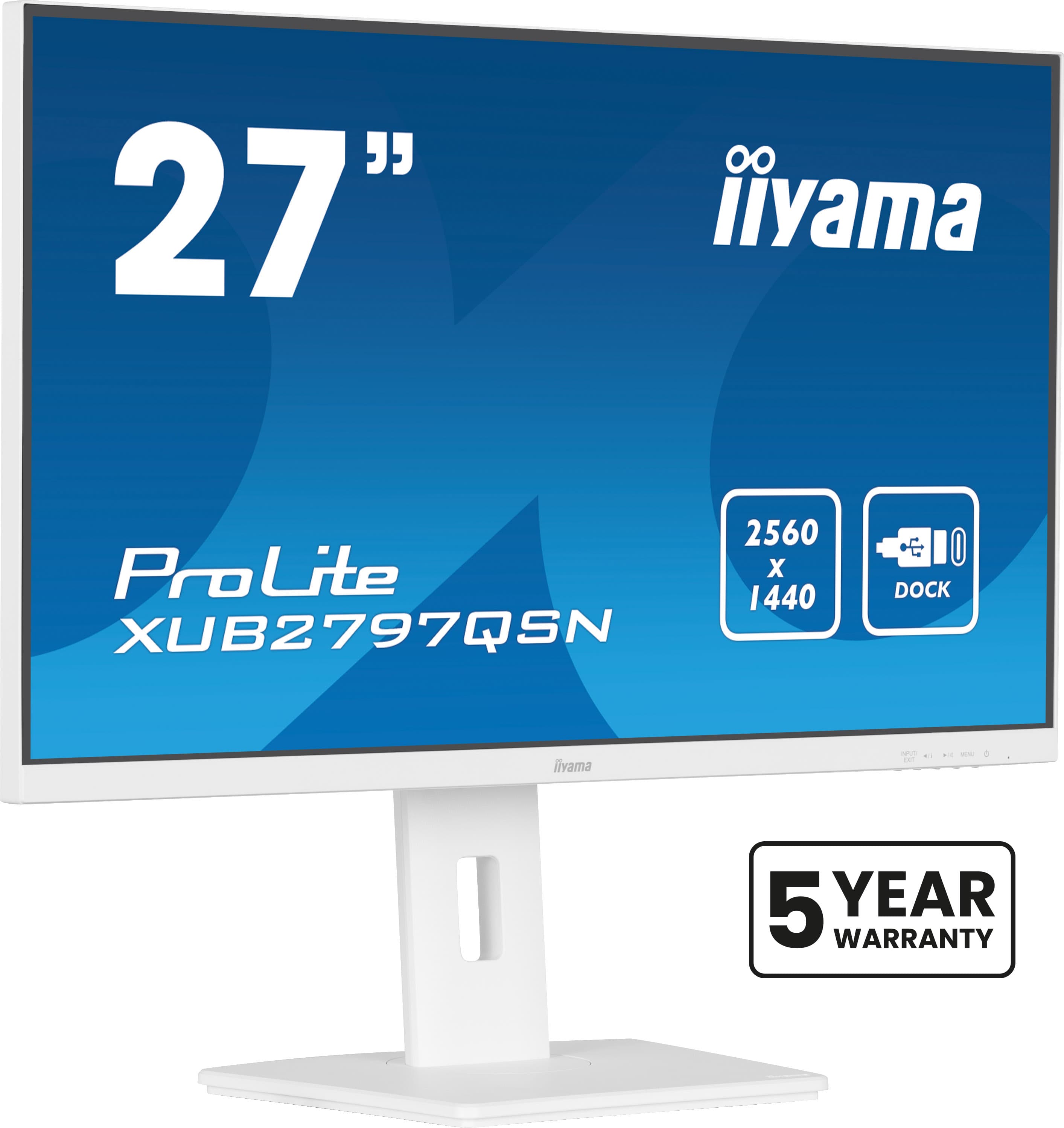 iiyama G-MASTER XUB2797QSN-W2 écran plat de PC 68,6 cm (27") 2560 x 1440 pixels Quad HD LED Blanc