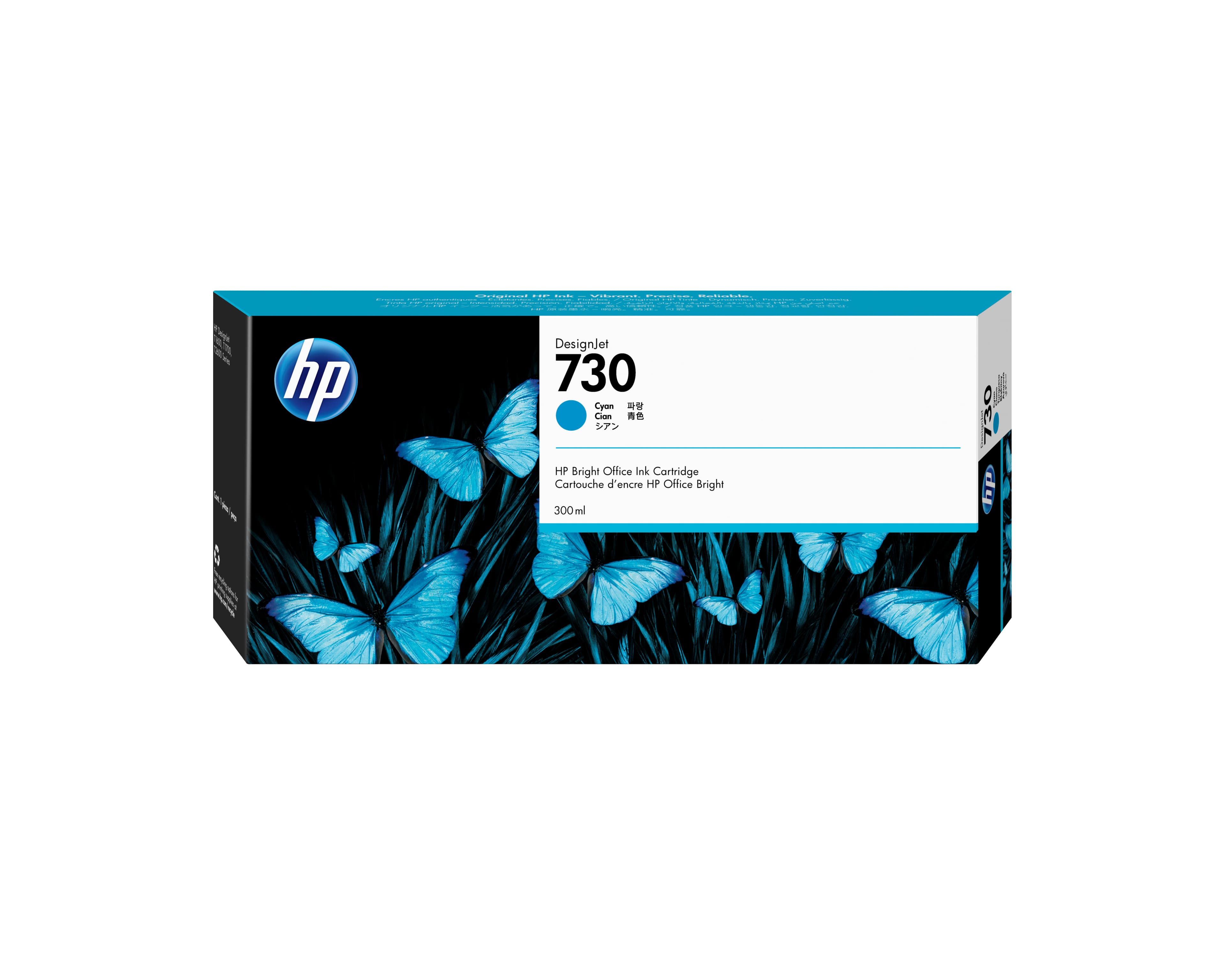 HP Cartouche d’encre 730 DesignJet cyan, 300 ml