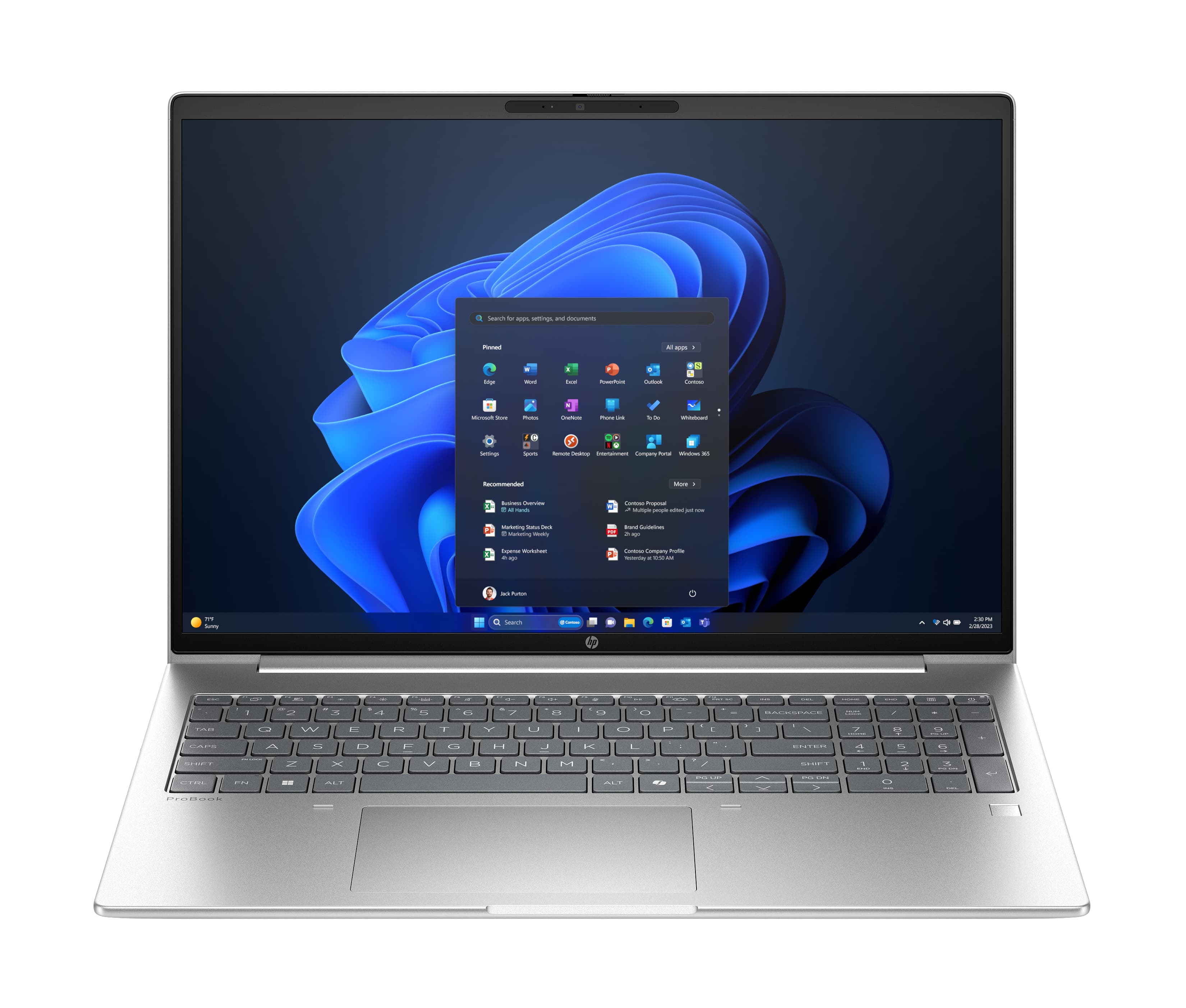 HP ProBook 4 G1iR Intel Core 3 100U Ordinateur portable 40,6 cm (16") WUXGA 8 Go DDR5-SDRAM 256 Go SSD Wi-Fi 6E (802.11ax) Windows 11 Pro Argent