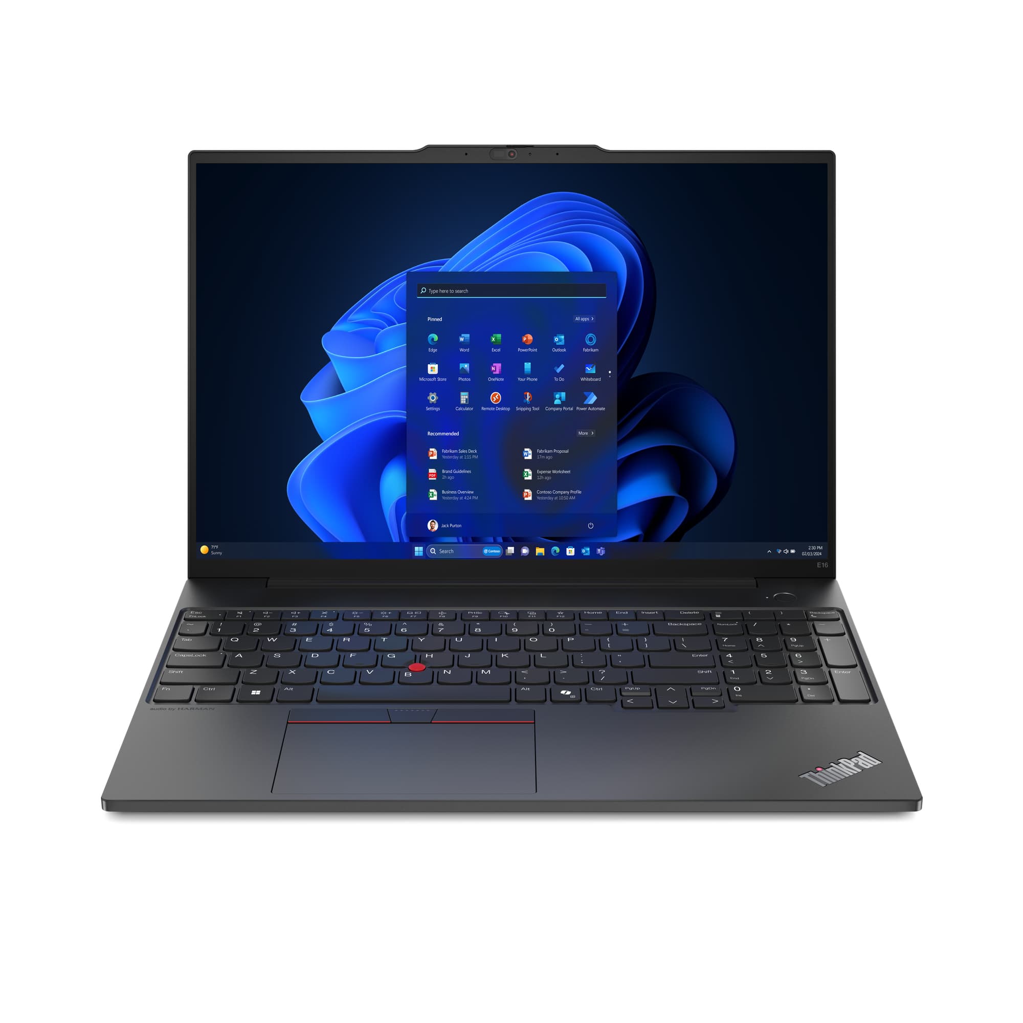 Lenovo ThinkPad E16 Gen 2 (Intel) Intel Core Ultra 5 125U Ordinateur portable 40,6 cm (16") WUXGA 8 Go DDR5-SDRAM 256 Go SSD Wi-Fi 6E (802.11ax) Windows 11 Pro Français Noir