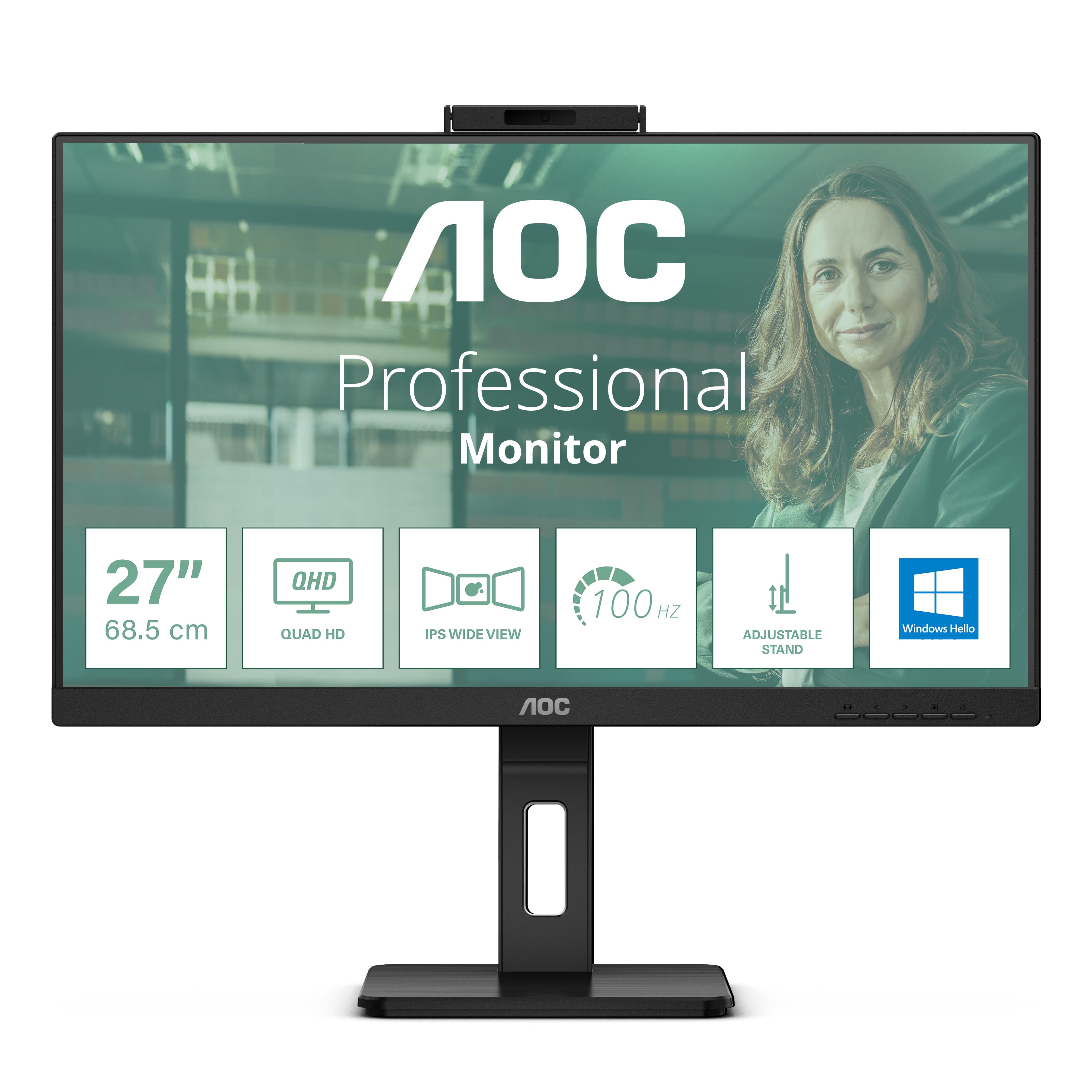AOC Q27P3CW écran plat de PC 68,6 cm (27") 2560 x 1440 pixels Quad HD LED Noir