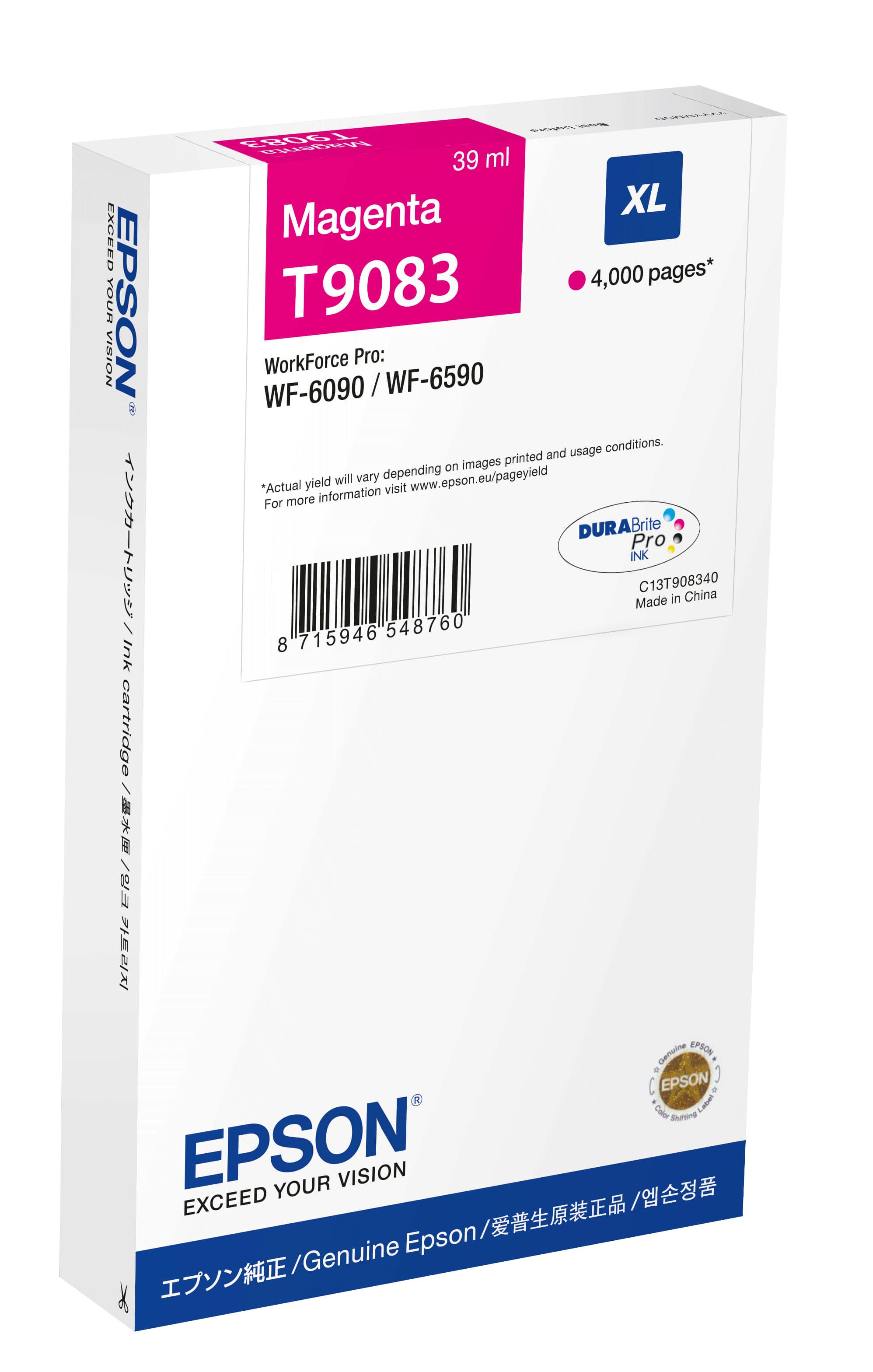 Epson C13T90834N cartouche d'encre 1 pièce(s) Original Rendement élevé (XL) Magenta