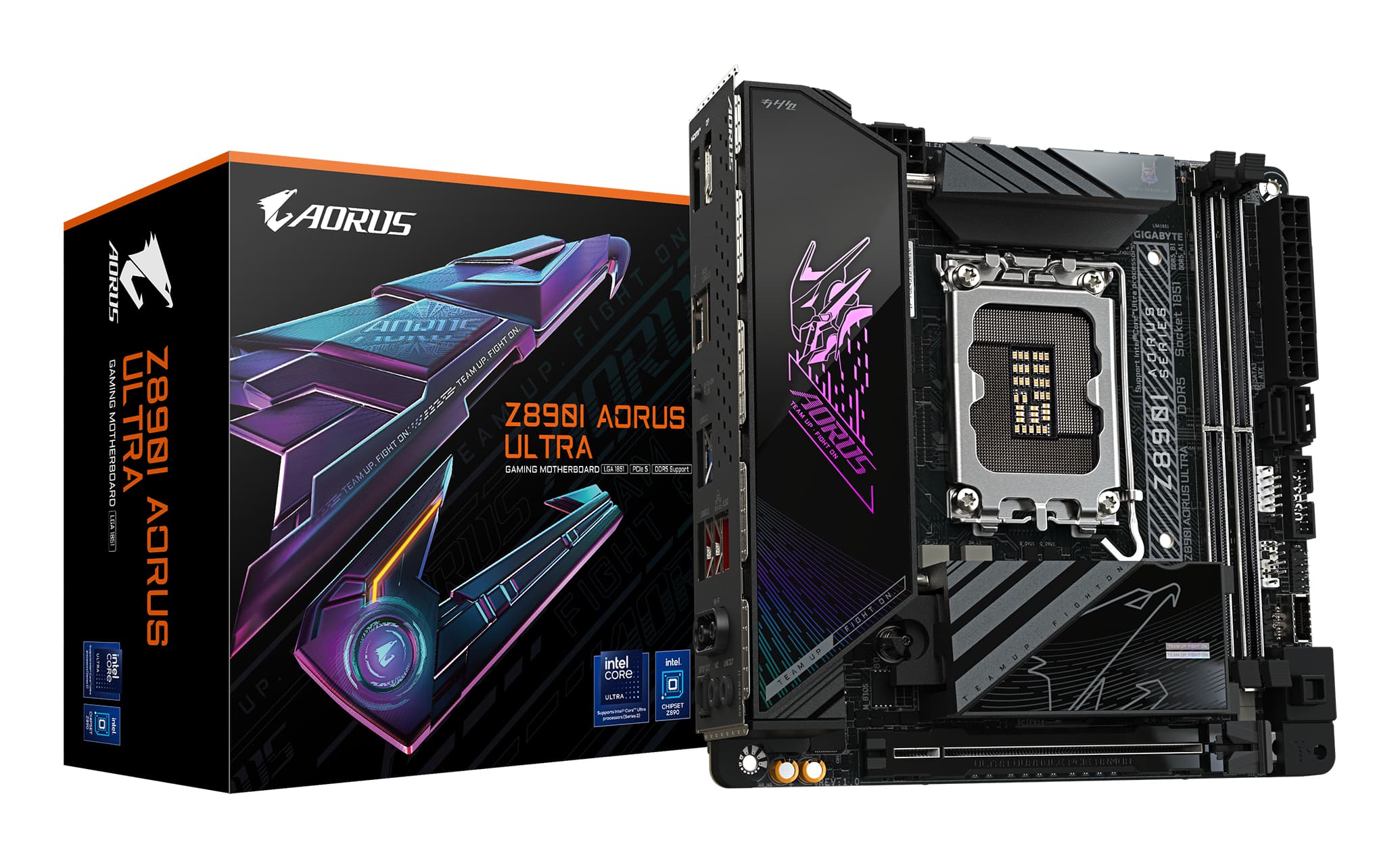 GIGABYTE Carte mère Z890I AORUS ULTRA - Prend en charge les processeurs Intel Core Ultra (Série 2), VRM à 8+1+2 phases, jusqu'à 8800MHz DDR5 (OC), 1xPCIe 5.0 + 1xPCIe 4.0, Wi-Fi 7, LAN 2.5GbE, Thunderbolt 4