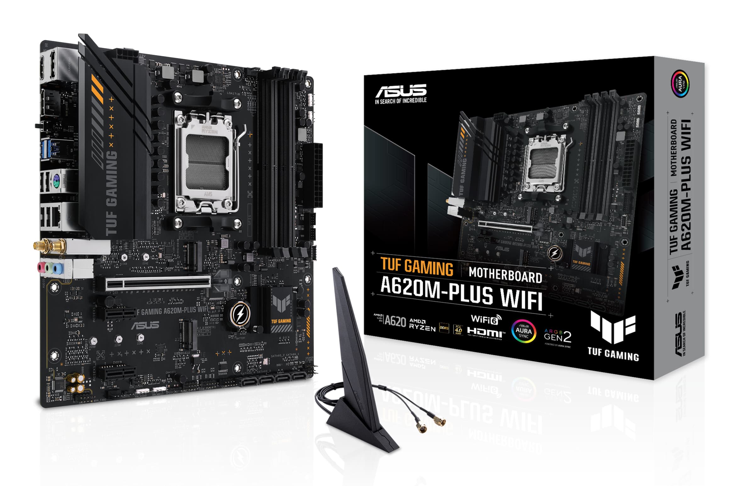 ASUS TUF GAMING A620M-PLUS WIFI AMD A620 Emplacement AM5 micro ATX
