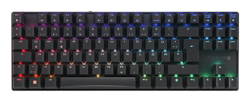 CHERRY MX 8.2 TKL Wireless RGB clavier Gaming USB + RF Wireless + Bluetooth QWERTZ Allemand Noir