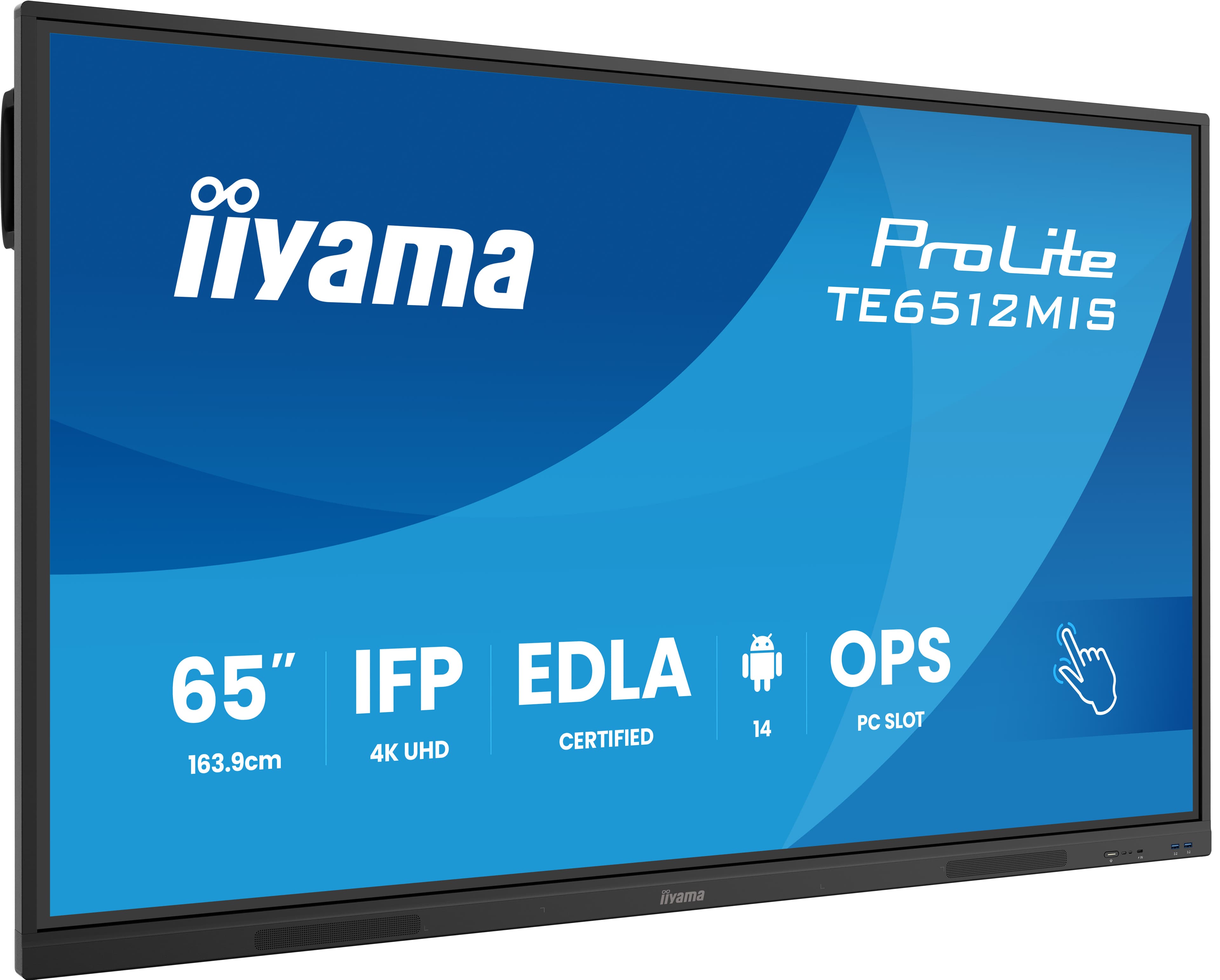 iiyama TE6512MIS-B4AG Écran d'affichage dynamique Écran plat interactif 165,1 cm (65") LCD Wifi 400 cd/m² 4K Ultra HD Noir Écran tactile Intégré dans le processeur Android 24/7