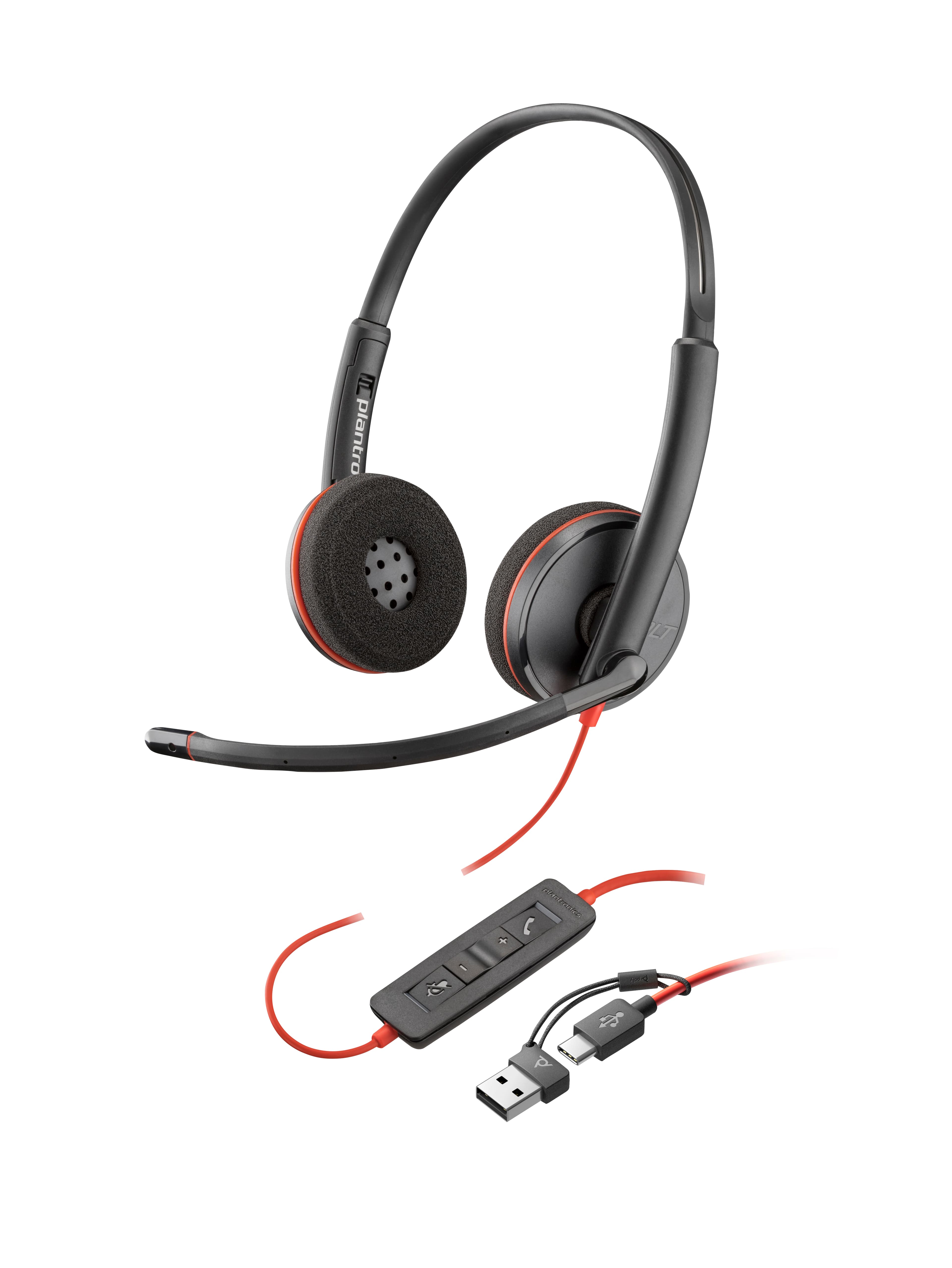 HP Poly Micro-casque Poly Blackwire 3210 monaural USB-C + adaptateur USB-C/A