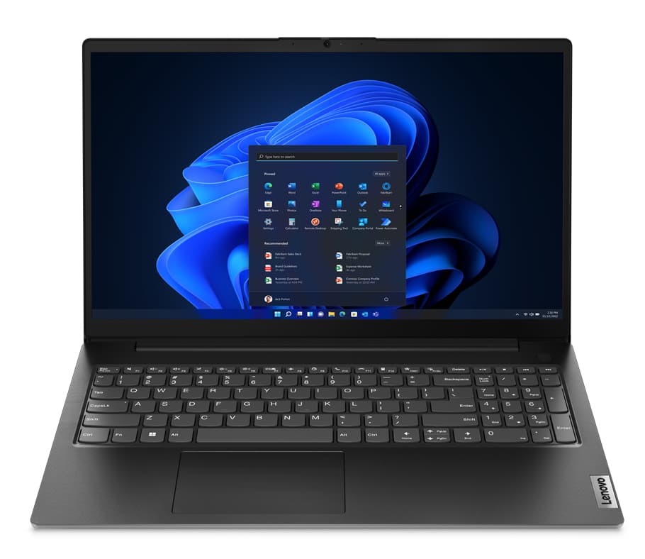 Lenovo V15 G4 AMN AMD Ryzen™ 5 7520U Ordinateur portable 39,6 cm (15.6") Full HD 8 Go LPDDR5-SDRAM 256 Go SSD Wi-Fi 5 (802.11ac) Windows 11 Pro Français Noir