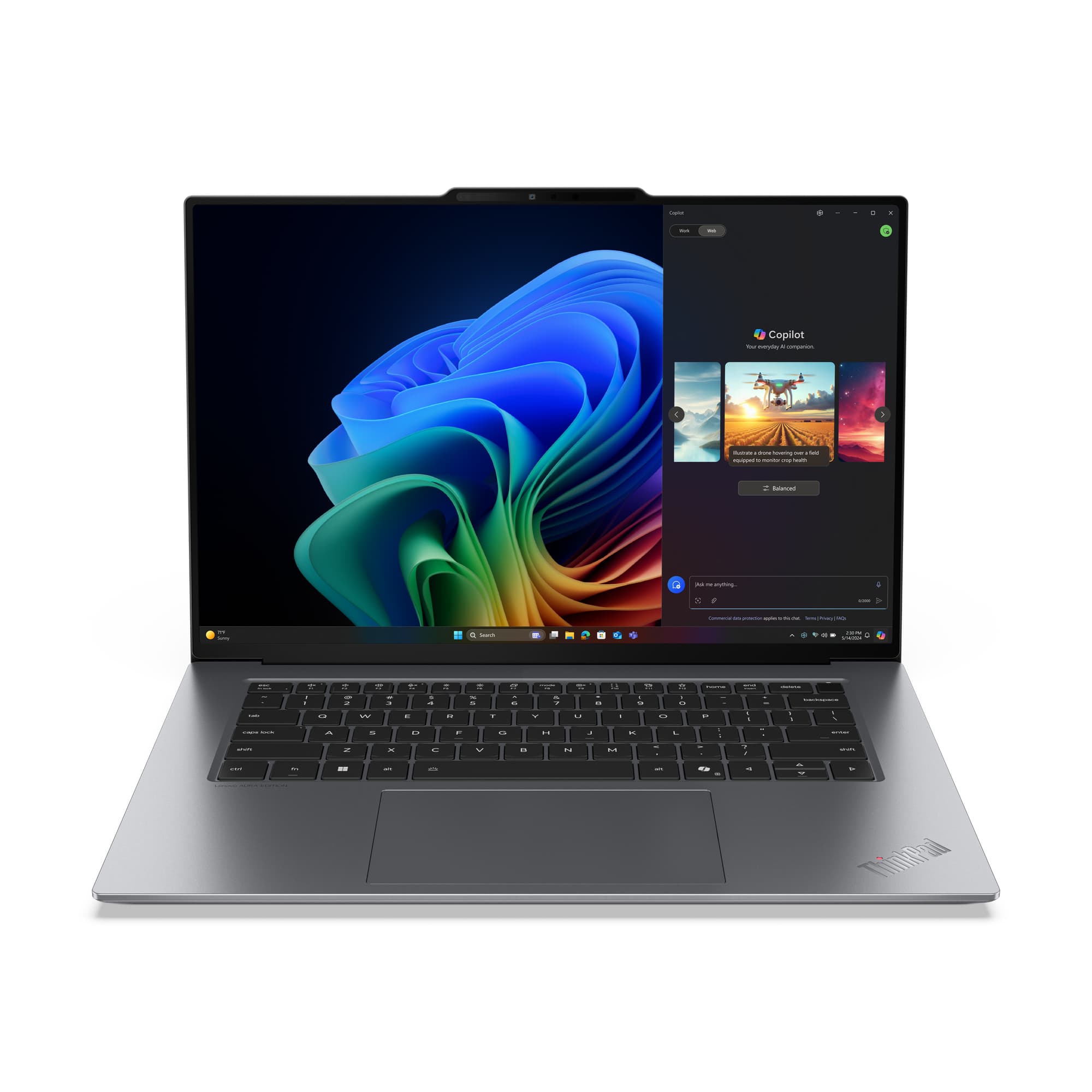 Lenovo ThinkPad X9-15 Gen 1 Copilot+ PC Intel Core Ultra 7 258V Ordinateur portable 38,9 cm (15.3") 2.8K 32 Go LPDDR5x-SDRAM 1 To SSD Wi-Fi 7 (802.11be) Windows 11 Pro Français Gris