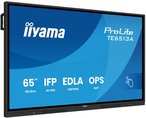 iiyama TE6513A-B1AG Écran d'affichage dynamique Écran plat interactif 163,8 cm (64.5") Wifi 500 cd/m² 4K Ultra HD Noir Écran tactile Intégré dans le processeur Android 18/7