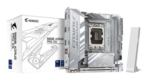 GIGABYTE B860I AORUS PRO ICE Carte mère - Processeurs Intel Core Ultra, VRM 8+1+2+1 phases, jusqu'à 9200MHz DDR5, 1xPCIe 5.0 + 1xPCIe 4.0 M.2, LAN 2,5 GbE, WIFI 7, Thunderbolt 4