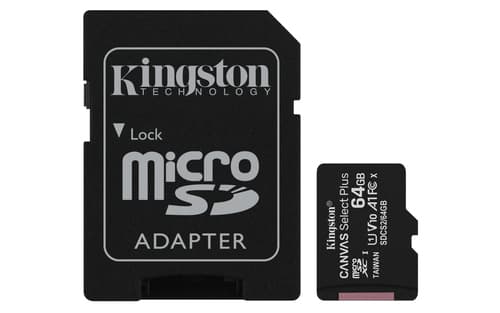 Kingston Technology Canvas Select Carte micSDXC Plus 100R A1 C10 de 64 Go + ADP
