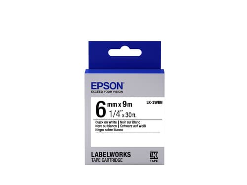 Epson LK-2WBN - Standard - Noir sur Blanc - 6mmx9m