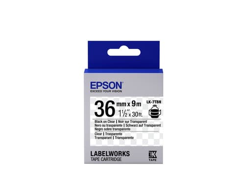 Epson LK-7TBN - Transparent - Noir sur Transparent - 36mmx9m