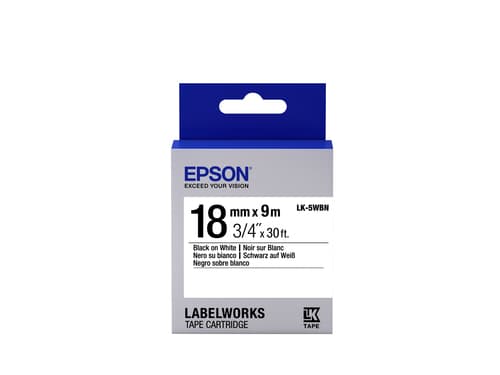 Epson LK-5WBN - Standard - Noir sur Blanc - 18mmx9m