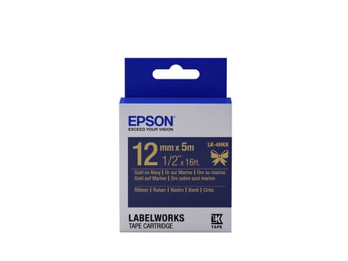 Epson Ruban satin pour étiqueteuse LK-4HKK Or/Marine 12 mm (5 m)