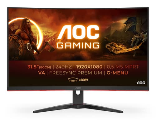 AOC G2 C32G2ZE/BK écran plat de PC 80 cm (31.5") 1920 x 1080 pixels Full HD LED Noir, Rouge