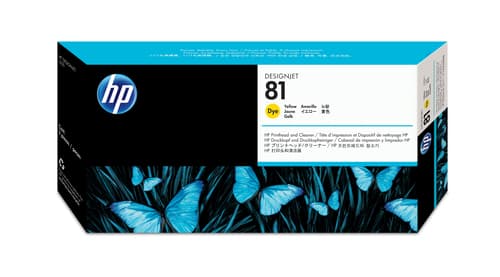 HP 81 tête d'impression encre teintée jaune et dispositif de nettoyage de tête d'impression DesignJet