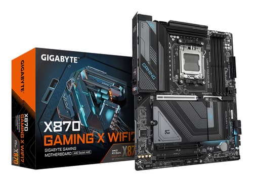 GIGABYTE X870 GAMING X WIFI7 Carte Mère - Prend en charge les processeurs AMD Ryzen 9000, 16+2+2 phases VRM, jusqu'à 8000MHz DDR5 (OC), 1xPCIe 5.0 + 2xPCIe 4.0, Wi-Fi 7, LAN 2,5GbE, USB 4