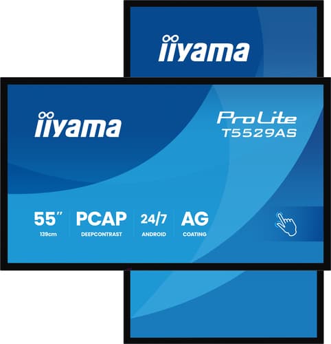 iiyama T5529AS-B1AG écran plat de PC 138,7 cm (54.6") 3840 x 2160 pixels 4K Ultra HD LED Écran tactile Noir