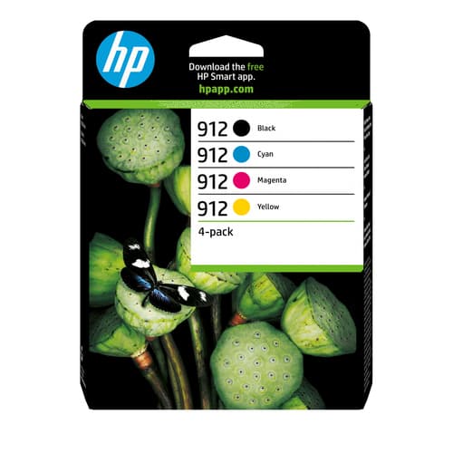 HP 912 Pack de 4 cartouches d'encre Noir/Cyan/Magenta/Jaune authentiques