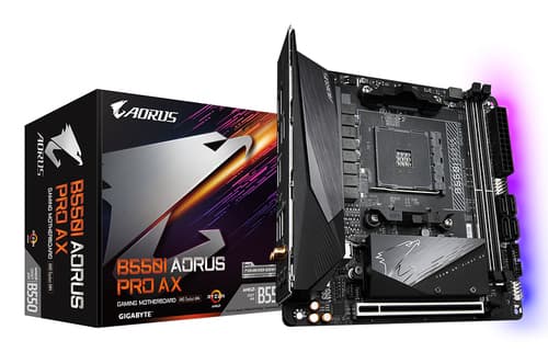GIGABYTE B550I AORUS PRO AX Carte mère - Processeurs AMD Ryzen 5000, VRM 8 phases, jusqu'à 5300 MHz DDR4, 1xPCIe 4.0 + 1xPCIe 3.0 M.2, Wi-Fi 6E, LAN 2.5GbE, USB 3.2 Gen 2