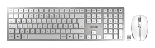 CHERRY DW 9100 SLIM clavier Souris incluse Universel RF sans fil + Bluetooth QWERTZ Allemand Argent
