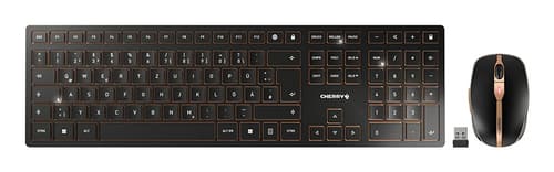 CHERRY DW 9100 SLIM clavier Souris incluse Universel RF sans fil + Bluetooth QWERTZ Allemand Noir