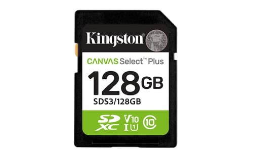 Kingston Technology 128 Go SDXC Canvas Select Plus Gen3 150 Mo/s C10 UHS-I U1 V10