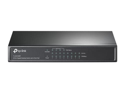 TP-Link TL-SG1008P commutateur réseau Non-géré Gigabit Ethernet (10/100/1000) Connexion Ethernet, supportant l'alimentation via ce port (PoE) Noisettes