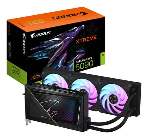 GIGABYTE AORUS GeForce RTX 5090 XTREME WATERFORCE 32G Carte Graphique - 32 Go GDDR7, 512 bits, PCI-E 5.0, 2655 MHz Fréquence du Cœur, 3 x DP 2.1a, 1 x HDMI 2.1b, NVIDIA DLSS 4, GV-N5090AORUSX W-32GD