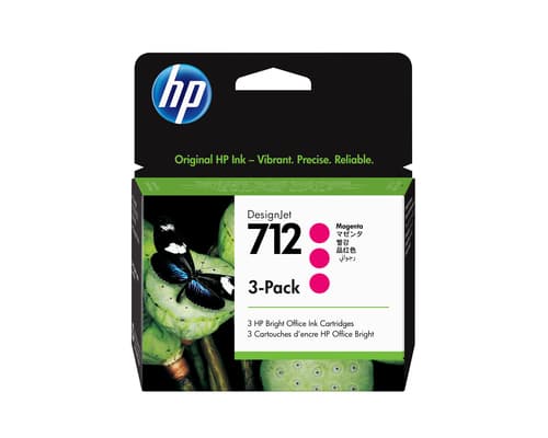HP Pack de 3 cartouches d'encre DesignJet 712, magenta, 29 ml