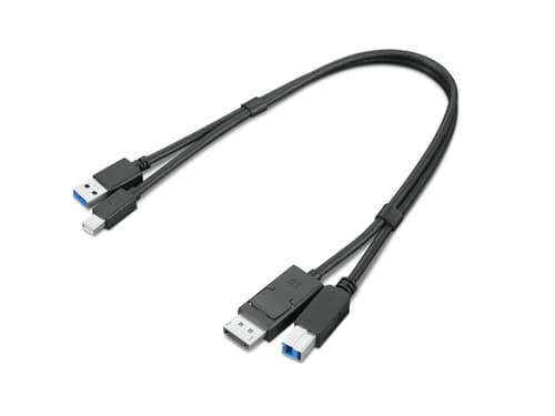 Lenovo 4X91D11453 câble USB USB 3.2 Gen 1 (3.1 Gen 1) 0,43 m USB A USB B Noir