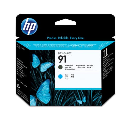 HP 91 tête d'impression noir mat et cyan