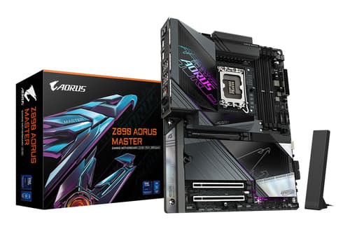 GIGABYTE Carte mère Z890 AORUS MASTER - Prend en charge les processeurs Intel Core Ultra (Série 2), VRM à 18+1+2 phases, jusqu'à 9500MHz DDR5 (OC), 2xPCIe 5.0 + 3xPCIe 4.0, Wi-Fi 7, LAN 10GbE, Thunderbolt 4