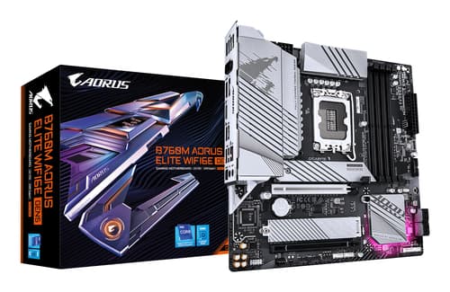 GIGABYTE B760M AORUS ELITE WIFI6E GEN5 Carte Mère – Compatible avec les processeurs Intel Core 14e génération, VRM numérique 12+1+1 phases, jusqu’à 5600 MHz DDR5, 2 x M.2 PCIe 4.0, Wi-Fi 6E, LAN 2.5 GbE, USB 3.2 Gen 2x2