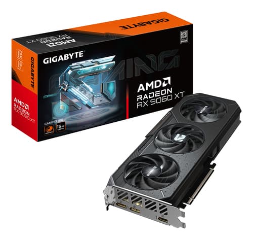 GIGABYTE Radeon RX 9060 XT GAMING 16G Carte Graphique - 16GB GDDR6, 128bit, PCI-E 5.0, 3230 MHz Fréquence du cœur, 2 x DisplayPort, 1 x HDMI, GV-R9060XTGAMING-16GD