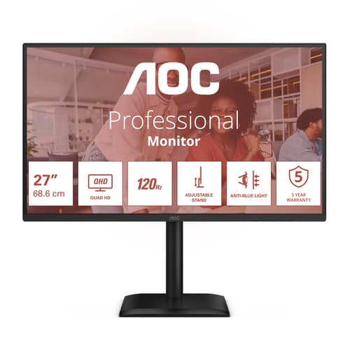 AOC E4 Q27E4CV écran plat de PC 68,6 cm (27") 2560 x 1440 pixels Quad HD LED Noir
