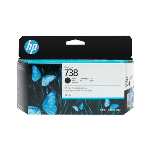 HP Cartouche d’encre DesignJet 738, noir, 130 ml