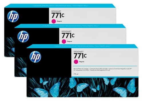 HP 771C pack de 3 cartouches d'encre DesignJet magenta, 775 ml