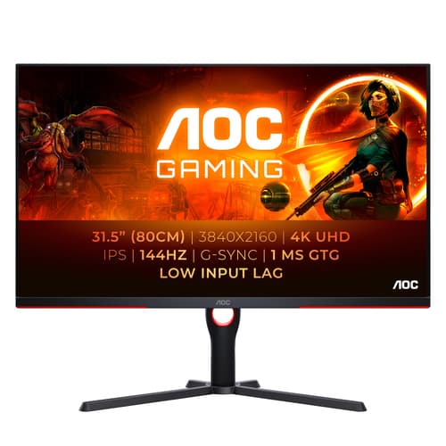 AOC G3 U32G3X/BK écran plat de PC 80 cm (31.5") 3840 x 2160 pixels 4K Ultra HD LED Noir, Rouge