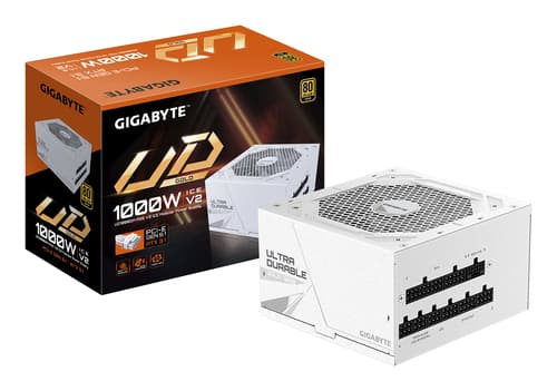 GIGABYTE UD1000GM PG5 V2 ICE Bloc d’Alimentation – PCIe Gen 5.1, 80 PLUS Gold, Conception entièrement modulaire, Ventilateur 120 mm, Compatible ATX 3.1, Prise EU