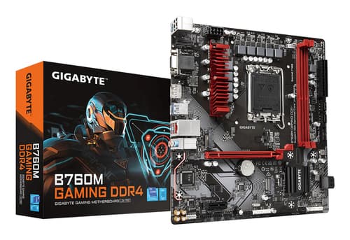 GIGABYTE B760M GAMING DDR4 Carte Mère - Prend en charge les processeurs Intel Core de 14e génération, VRM numérique 6+2+1 phases, jusqu'à 5333MHz DDR4 (OC), 2xPCIe 4.0 M.2, LAN 2.5GbE, USB 3.2 Gen1