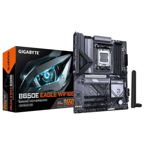 GIGABYTE B650E EAGLE WIFI6E Carte Mère - Processeurs AMD Ryzen 9000 Series, VRM 8+2+2 phases, jusqu’à 8200MHz DDR5 (O.C), 1xPCIe 5.0 + 2xPCIe 4.0 M.2, LAN 2.5GbE, WIFI 6E, USB 3.2 Gen 2