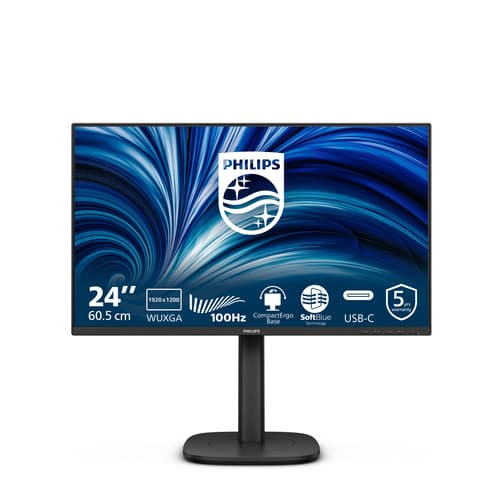 Philips 3000 series 24B2N3200D/00 écran plat de PC 61,2 cm (24.1") 1920 x 1200 pixels WUXGA LCD Noir